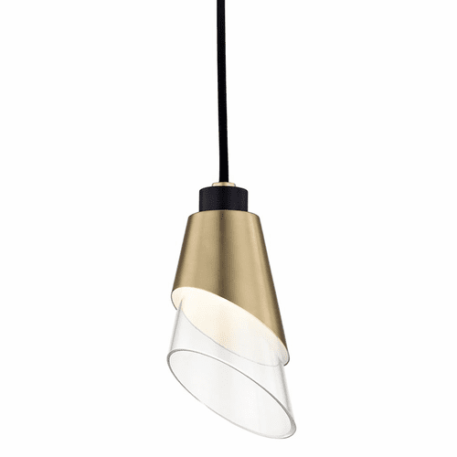 Mitzi Angie 1-LT Pendant - Aged Brass & Black - H130701-AGB/BK