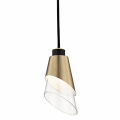 Mitzi Angie 1-LT Pendant - Aged Brass & Black - H130701-AGB/BK