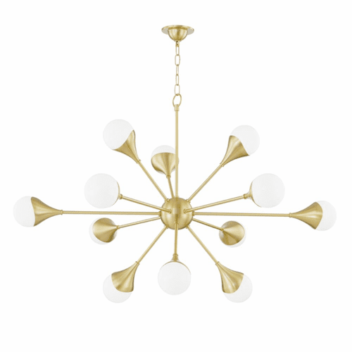 Mitzi Ariana 12 Light Chandelier - Aged Brass - H375812-AGB