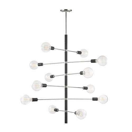 Mitzi Astrid 12-LT Chandelier - Polished Nickel & Black - H178812-PN/BK