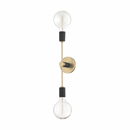Mitzi Astrid 2-LT Wall Sconce - Aged Brass & Black - H178102-AGB/BK