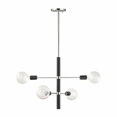 Mitzi Astrid 4-LT Chandelier - Polished Nickel & Black - H178804-PN/BK