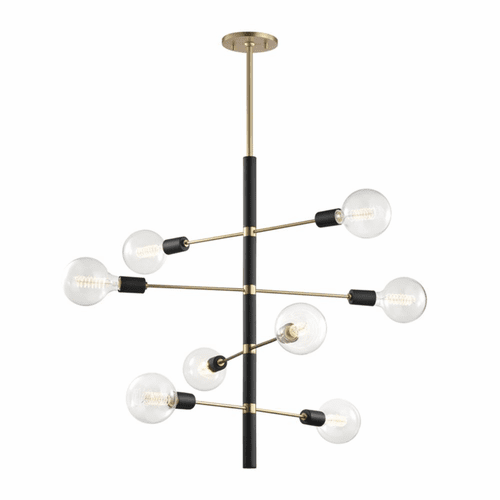 Mitzi Astrid 8-LT Chandelier - Aged Brass & Black - H178808-AGB/BK