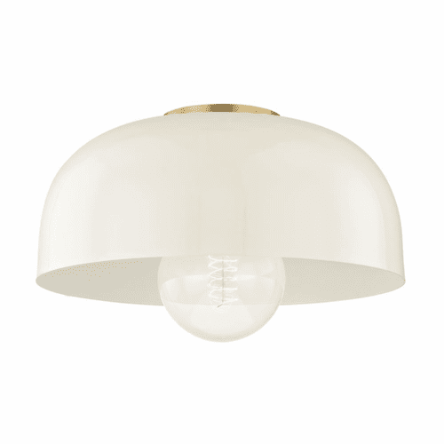 Mitzi Avery 1-LT Large Semi-Flush - Aged Brass & Cream - H199501L-AGB/CR