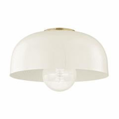 Mitzi Avery 1-LT Large Semi-Flush - Aged Brass & Cream - H199501L-AGB/CR