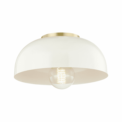 Mitzi Avery 1-LT Small Semi-Flush - Aged Brass & Cream - H199501S-AGB/CR