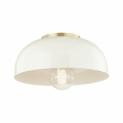 Mitzi Avery 1-LT Small Semi-Flush - Aged Brass & Cream - H199501S-AGB/CR