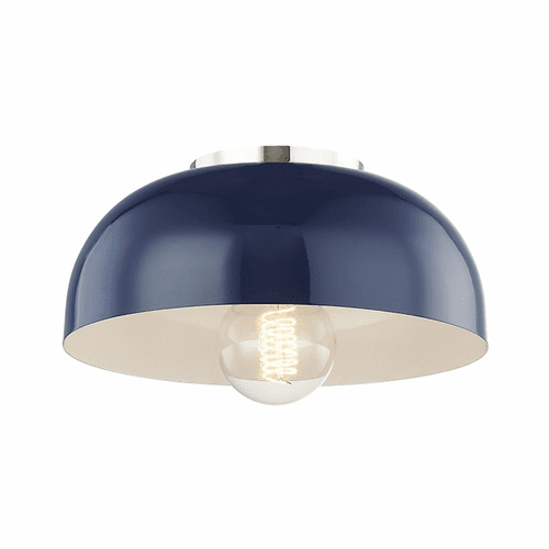 Mitzi Avery 1-LT Small Semi-Flush - Polished Nickel & Navy - H199501S-PN/NVY
