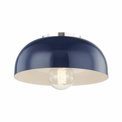 Mitzi Avery 1-LT Small Semi-Flush - Polished Nickel & Navy - H199501S-PN/NVY
