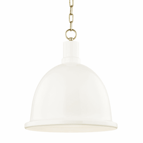 Mitzi Blair 1-LT Large Pendant - Aged Brass & Cream - H238701L-AGB/CR
