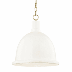 Mitzi Blair 1-LT Large Pendant - Aged Brass & Cream - H238701L-AGB/CR
