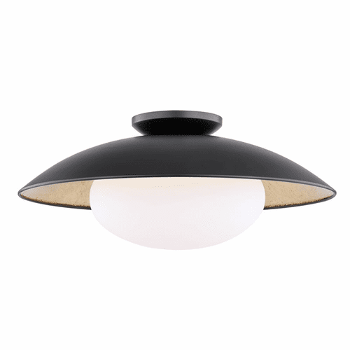 Mitzi Cadence 1-LT Large Semi-Flush - Black Lustro/Gold Leaf - H368601L-BLK/GL