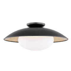 Mitzi Cadence 1-LT Large Semi-Flush - Black Lustro/Gold Leaf - H368601L-BLK/GL Mitzi Cadence 1-LT Large Semi-Flush - Black Lustro/Gold Leaf - H368601L-BLK/GL