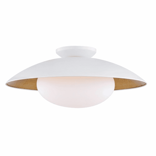 Mitzi Cadence 1-LT Large Semi-Flush - White Lustro/Gold Leaf - H368601L-WH/GL