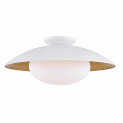 Mitzi Cadence 1-LT Large Semi-Flush - White Lustro/Gold Leaf - H368601L-WH/GL Mitzi Cadence 1-LT Large Semi-Flush - White Lustro/Gold Leaf - H368601L-WH/GL