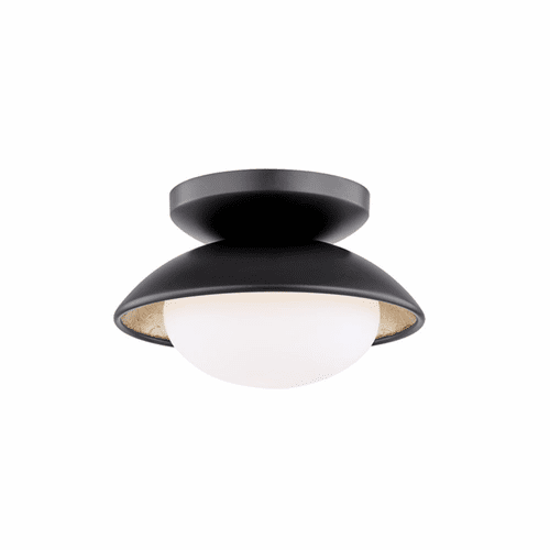 Mitzi Cadence 1-LT Small Semi-Flush - Black Lustro/Gold Leaf - H368601S-BLK/GL