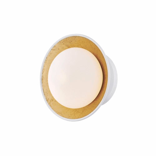 Mitzi Cadence 1-LT Small Semi-Flush - White Lustro/Gold Leaf - H368601S-WH/GL