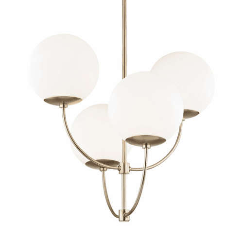Mitzi Carrie 4-LT Chandelier - Aged Brass - H160804-AGB
