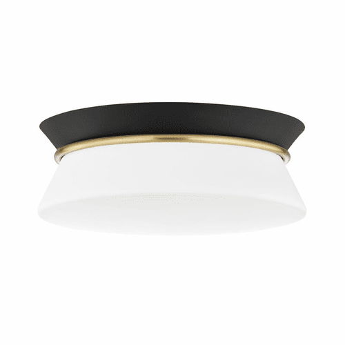 Mitzi Cath 1 Light Flush Mount - Aged Brass & Black - H425502-AGB/BK
