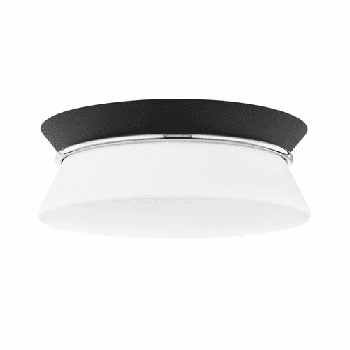 Mitzi Cath 1 Light Flush Mount - Polished Nickel & Black - H425502-PN/BK