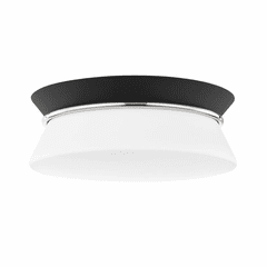 Mitzi Cath 1 Light Flush Mount - Polished Nickel & Black - H425502-PN/BK