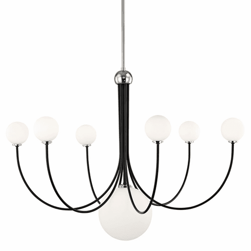 Mitzi Coco 7-LT Chandelier - Polished Nickel & Black - H234807-PN/BK