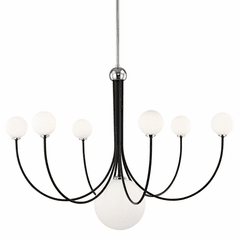 Mitzi Coco 7-LT Chandelier - Polished Nickel & Black - H234807-PN/BK