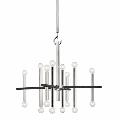 Mitzi Colette 16-LT Chandelier - Polished Nickel & Black - H296816-PN/BK