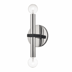 Mitzi Colette 2-LT Wall Sconce - Polished Nickel & Black - H296102-PN/BK