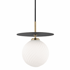 Mitzi Ellis 1-LT Large Pendant - Aged Brass & Black - H200701L-AGB/BK