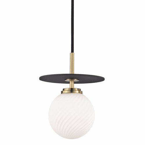 Mitzi Ellis 1-LT Small Pendant - Aged Brass & Black - H200701S-AGB/BK