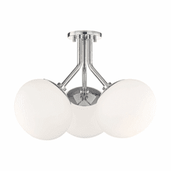 Mitzi Estee 3-LT Semi-Flush - Polished Nickel - H134603-PN Mitzi Estee 3-LT Semi-Flush - Polished Nickel - H134603-PN