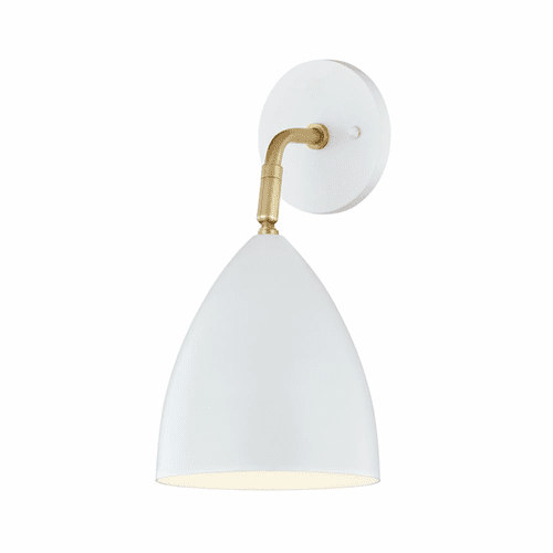 Mitzi Gia 1-LT Wall Sconce - Aged Brass & White - H308101-AGB/WH