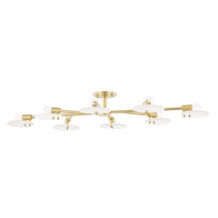 Mitzi Giselle 8 Light Semi Flush - Aged Brass - H428608-AGB Mitzi Giselle 8 Light Semi Flush - Aged Brass - H428608-AGB
