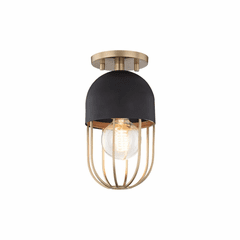 Mitzi Haley 1-LT Flush Mount - Aged Brass & Black - H145601-AGB/BK