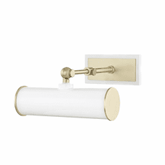 Mitzi Holly 1-LT Picture-LT With Plug - Aged Brass & White - HL263201-AGB/WH