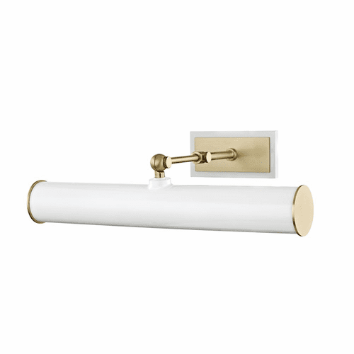Mitzi Holly 2-LT Picture-LT With Plug - Aged Brass & White - HL263202-AGB/WH