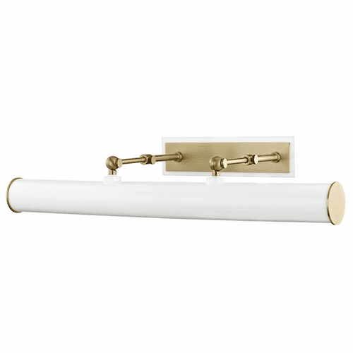 Mitzi Holly 3-LT Picture-LT With Plug - Aged Brass & White - HL263203-AGB/WH