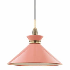 Mitzi Kiki 1-LT Large Pendant - Aged Brass & Pink - H251701L-AGB/PK