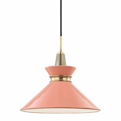 Mitzi Kiki 1-LT Small Pendant - Aged Brass & Pink - H251701S-AGB/PK