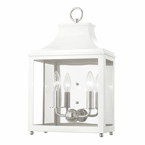 Mitzi Leigh 2-LT Wall Sconce - Polished Nickel & White - H259102-PN/WH