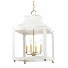 Mitzi Leigh 4-LT Large Pendant - Aged Brass & White - H259704L-AGB/WH Mitzi Leigh 4-LT Large Pendant - Aged Brass & White - H259704L-AGB/WH