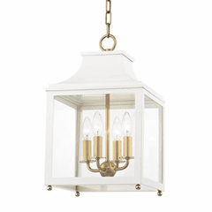 Mitzi Leigh 4-LT Small Pendant - Aged Brass & White - H259704S-AGB/WH Mitzi Leigh 4-LT Small Pendant - Aged Brass & White - H259704S-AGB/WH