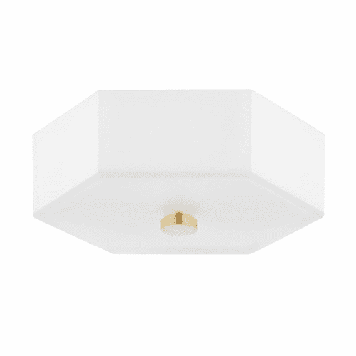 Mitzi Lizzie 2 Light Flush Mount - Aged Brass w/Polished Nickel - H462502-AGB/PN