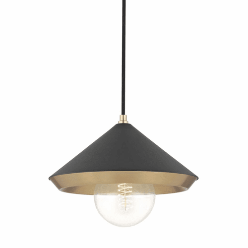 Mitzi Marnie 1-LT Large Pendant - Aged Brass & Black - H139701L-AGB/BK