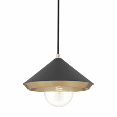 Mitzi Marnie 1-LT Large Pendant - Aged Brass & Black - H139701L-AGB/BK Mitzi Marnie 1-LT Large Pendant - Aged Brass & Black - H139701L-AGB/BK