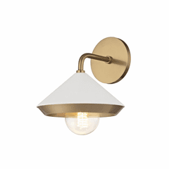 Mitzi Marnie 1-LT Wall Sconce - Aged Brass & White - H139101-AGB/WH Mitzi Marnie 1-LT Wall Sconce - Aged Brass & White - H139101-AGB/WH