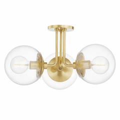 Mitzi Meadow 3 Light Semi Flush - Aged Brass - H503603-AGB Mitzi Meadow 3 Light Semi Flush - Aged Brass - H503603-AGB