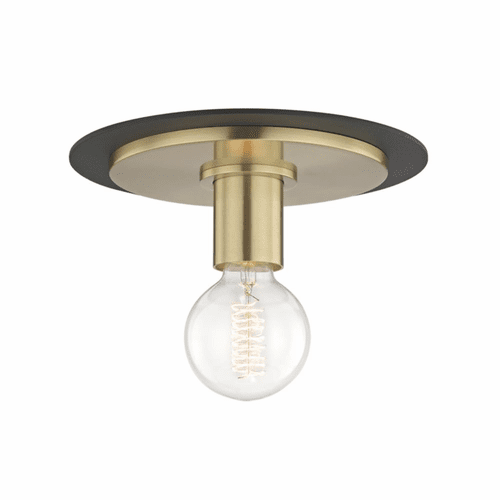 Mitzi Milo 1-LT Small Flush Mount - Aged Brass & Black - H137501S-AGB/BK