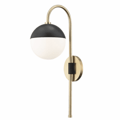 Mitzi Renee 1-LT Wall Sconce With Plug - Aged Brass & Black - HL249101-AGB/BK